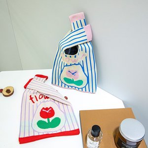 Sac fourre-tout tricoté polyvalent pour l'extérieur, sac tendance influenceur, pochette de rangement pour téléphone portable, sac cadeau, sac à main pour femme - Product Image 3