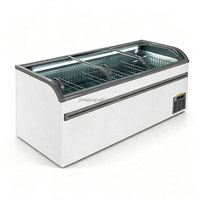 Harga Pabrik 900L 2 Pintu Freezer Display Es Krim Komersial dengan Pintu Atas Kaca Tempered untuk Klub Anggota