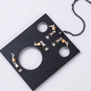 Ensemble de menottes en bois BDSM, collier, kit de bondage, jouets sexuels pour l'entraînement SM <span class=keywords><strong>des</strong></span> esclaves - Product Image 4