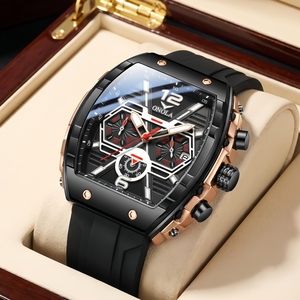 Orologio ONOLA 6852 di lusso al quarzo, impermeabile, luminoso, sportivo da uomo, multifunzione, con quadrante quadrato e doppio fuso orario. - Product Image 6