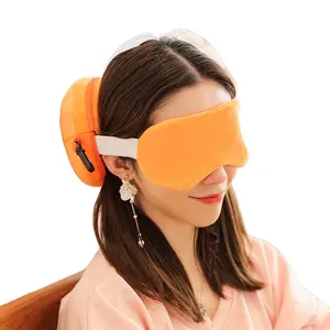 Cartoon neck pillow and eye mask in one Neck pillow sleep travel airplane
