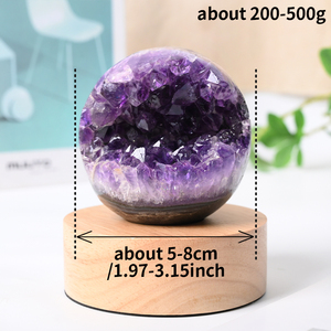 Sfera di Ametista Geode con <span class=keywords><strong>Sorriso</strong></span> Aperto, Pietre Curative di Alta Qualità, Lavorazione Artigianale Unica, Ideale come Regalo - Product Image 6