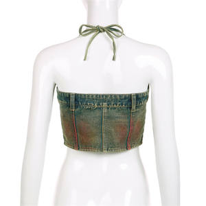 L4849-ladies Vêtements d'été Jeans Top pour femmes Tops <span class=keywords><strong>Bustier</strong></span> <span class=keywords><strong>Femme</strong></span> - Product Image 4