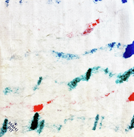 Tapis de Mahjong Artistique Broughton à Motif Tie-Dye, Tapis Antidérapant en Tissu avec Supports en Acrylique pour Soirées Jeux à Domicile et Décoration