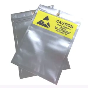 Three Size Seal Flat Bottom ESD Waterproof Hard Driver Pouches Anti-Static Shielding Packaging Bag for Battery Package
