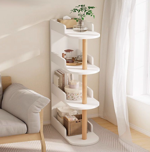 Étagère de rangement latérale étroite pour canapé, étagère à livres pour canapé moderne mince à 4 niveaux pour petits espaces et petits porte-revues - Product Image 2