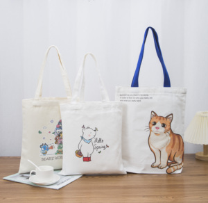 Promotional Personalized Blank Plain Cotton Canvas Bags Logo Printed Reusable Shopping Cotton Tote Bags With Custom Printed Logo