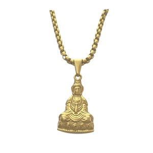 Yunnique – collier avec pendentif Bouddha en or pour hommes et femmes, chaîne de pull à la mode, bijoux cadeau - Product Image 5