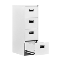 Archivador de Acero de Fábrica con 4 Cajones, Mueble de Oficina Metálico para Almacenamiento de Archivos, Estructura Desmontable