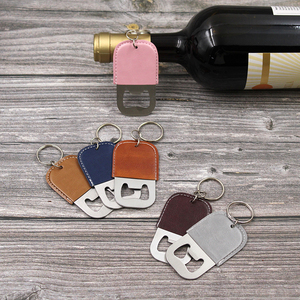 Abridor de botellas de cuero PU con estilo creativo, llavero, abridor de botellas de cerveza de Metal portátil, recuerdo de boda, regalos de fiesta para invitados - Product Image 6