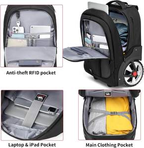 Free sample <b>Big</b> Wheels for Students' Rolling Backpacks and School <b>Bags</b> for Girls with a Large Capacity - Product Image 3