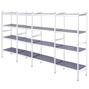 EURAST Modèle 54084400 Étagères en duraluminum à 4 niveaux pour équipement de réfrigération 5408x470x1700mm - Product Image 1