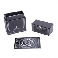 Cartes à Jouer Familiales Personnalisables de Haute Qualité, Design Classique Noir Mat Durable avec Boîte Rigide Recyclable Écologique