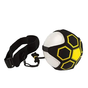 Treinador de futebol esportivo ajustável, mãos livres, kick/jogar, solo, futebol, tamanho de bola, 3, 4, e 5