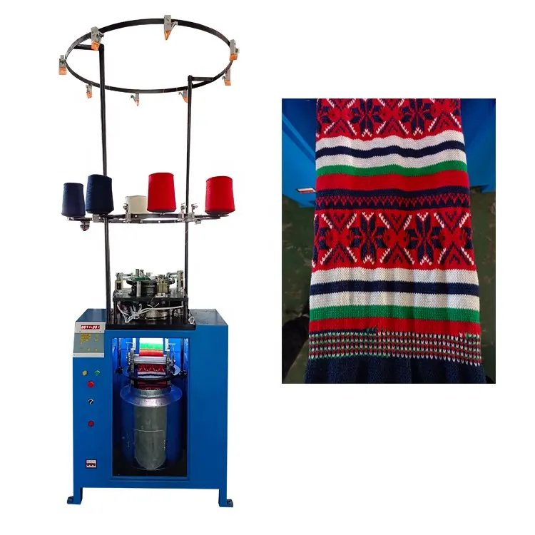 Jacquard Scarf Knitting Machine applies acrylic terylene bulked yarn into jacquard scarf