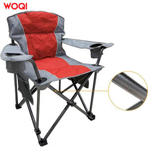 Chaise de camping pliable extra large Woqi Outdoor avec porte-gobelet, structure en acier robuste, rouge, 37x37x24,5 pouces - Product Image 3