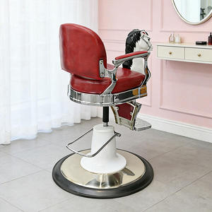Silla de Salón Infantil con Forma de Caballo, Silla de Barbero Giratoria y Elevable de Metal Resistente para Spa - Product Image 6