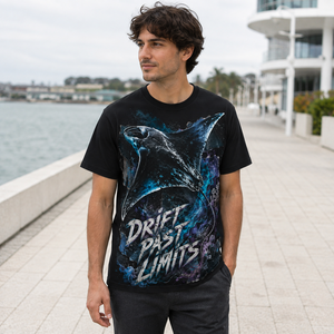<span class=keywords><strong>Manta</strong></span> Drift Graffiti Grafik-Print Rundhals Kurzarm T-Shirt Maßgeschneidertes Street-Art-Design SG20-012 - Product Image 6