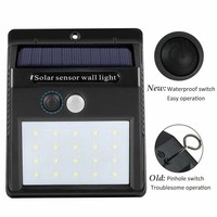 20 Lampes Solaires à LED avec Détecteur de Mouvement PIR, Éclairage Extérieur sans Fil Étanche, Alimenté par Énergie Solaire pour Jardin, Rue, Mur