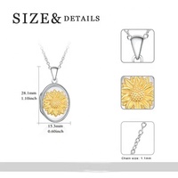 YFN Jewelry Collier pendentif en argent sterling 925 You Are My Sunshine Sunflower Photo Locket