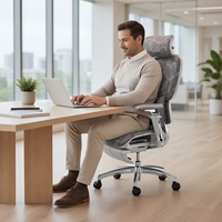 Chaise de bureau ergonomique en maille avec accoudoirs réglables 9D, appui-tête 3D, support lombaire, repose-pieds inclinable, certifiée BIFMA CE, vente en gros