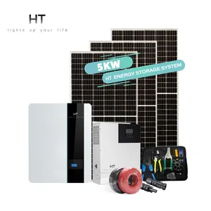HT Off Grid 5KW Solar Home System Complete Residential Solar Storage Solution 10KW 15KW 20KW PV Solar Systems LiFePO4 Battery