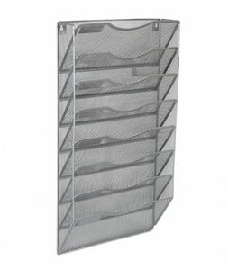 Best Home & Office <b>Wall</b>-Mounted 8-Section Metal Mesh Magazine & Document File Organizer Hanging File Rack <b>Desk</b> Organizer - Product Image 2