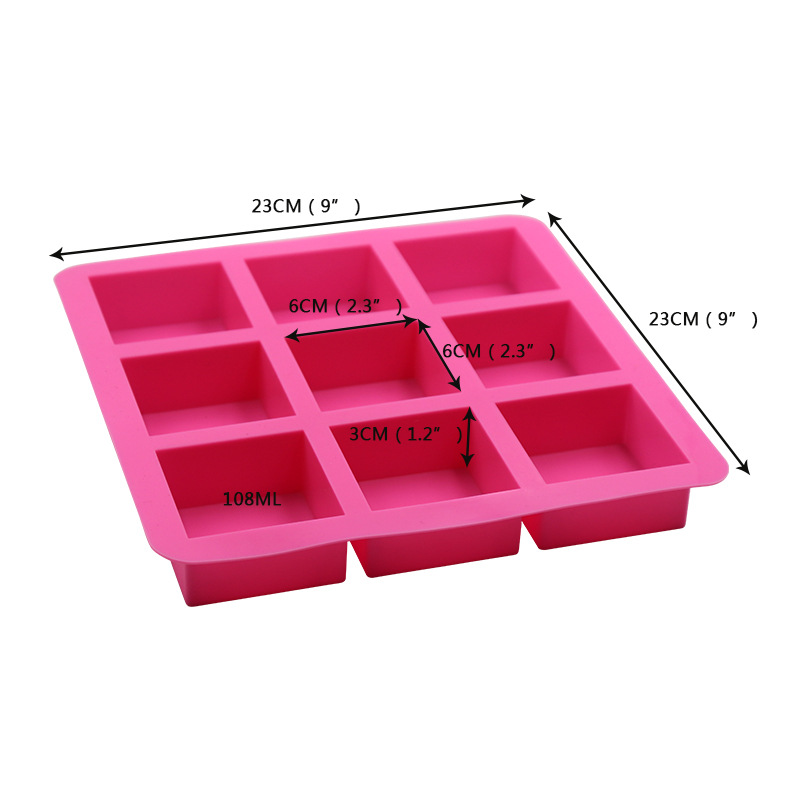 9 even The Square Silicone Cake Square Mold The Handmade Hand Soap DIY Handmade Silicone Hand Soap Mold