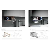 Étagères de salle de bain modernes et écologiques, réglables et étanches en plastique pour les cintres de téléphone portable, stockage de mouchoirs en papier pour hôtel