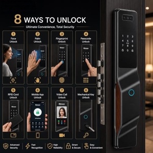 Wi-Fi Smart <b>Lock</b> 3D Face Recognition Digital <b>Door</b> <b>Lock</b> With Automatic Electronic <b>Fingerprint</b> Biometric Network Camera - Product Image 4