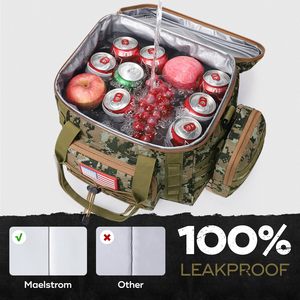 Sac à dos isotherme tactique noir 24L en polyester imperméable avec logo personnalisé pour le sport, les repas et les voyages - Product Image 3