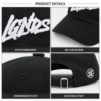 Gorra de Béisbol con Bordado Personalizado, Letras LGNDS, Estilo Graffiti, Gorra de Papá, Sarga de Algodón, Ropa Urbana Unisex, OEM ODM