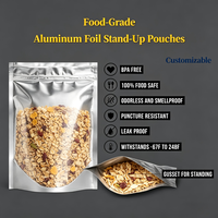 Sachet Doypack en Feuille d'Aluminium Sans BPA Qualité Alimentaire Anti-Lumière Anti-Humidité Scellage Auto-Adhésif Recyclable Personnalisable pour Salades et Gelées