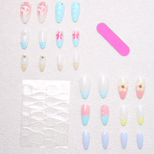 <span class=keywords><strong>เล็บ</strong></span>ปลอมสี<span class=keywords><strong>พาส</strong></span><span class=keywords><strong>เท</strong></span><span class=keywords><strong>ล</strong></span><span class=keywords><strong>ฟ้า</strong></span>ชมพูไ<span class=keywords><strong>ล</strong></span>่เฉดทรงอัลมอนด์ ประดับ<span class=keywords><strong>ล</strong></span>ายดอกชบาและมุก  แบบเต็มเ<span class=keywords><strong>ล</strong></span>็บ ใช้ซ้ำได้ สำหรับฤดูร้อน - Product Image 3