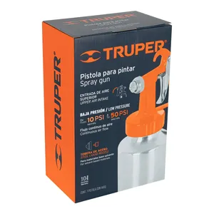 Pistola de pintura de baja presión Master con 8 unidades, 1.5 mm, naranja, entrada superior - Product Image 4