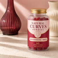 Gummies pour l'amélioration des courbes naturelles des fesses - Glutathion & Maca Glute Boost, 60 gummies véganes pour adultes