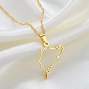 Collar con Colgante de <span class=keywords><strong>Circuito</strong></span> de Nurburgring, Joyería Minimalista Popular de Inspire Jewelry, Chapado en Oro de 18K, Joyería de Automovilismo, Pista de <span class=keywords><strong>Carreras</strong></span> - Product Image 1