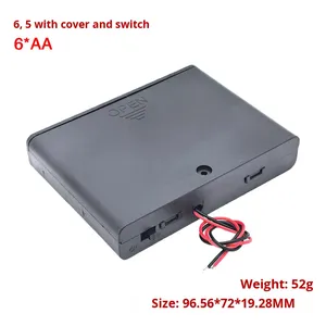 Feiben nhựa 5 hộp pin <span class=keywords><strong>1</strong></span>/2/3/4/5/<span class=keywords><strong>6</strong></span>/7/8/10 tế bào AA với bìa/Switch/dây 5.6V <span class=keywords><strong>1</strong></span>.2AH BMS - Product Image 3