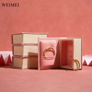 Custom Logo Recyclable <b>Book</b>-Shaped Paper Jewelry Packaging <b>Box</b> for Ring Earring Necklace Pendant Bracelet - Product Image 4