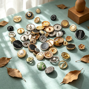 Boutons de couture ronds en alliage de zinc écologique avec logo personnalisé pour vêtements de mode - Product Image 3