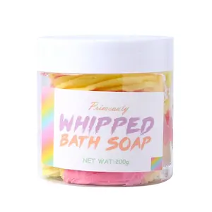 Özel etiket aydınlatma duş jeli temizleme meyveli ating Bubbly doğal Vegan el vücut yıkama banyo kremi şanti sabun