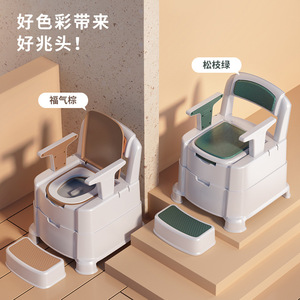 <b>Portable</b> <b>Commode</b> Chair For Seniors And Pregnant Women With Abs Material And Stable Non Slip Base Indoor Toilet Seat - Product Image 4