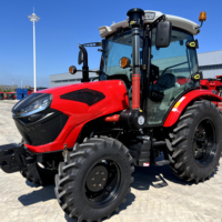 Tracteur à roues haute performance 80 CV 4x4 Euro5 avec attelage 3 points et semoir pour terres agricoles et pépinières
