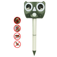 Répulsif Solaire Ultrasonique Extérieur pour Animaux Nuisibles, 12 LED Stroboscopiques, 5 Niveaux de Fréquence, Dissuasion Oiseaux, Chats, Chiens, Renards