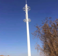 定制设计热镀锌Q355B钢制单柱塔5G基站通信单柱塔，使用寿命50年