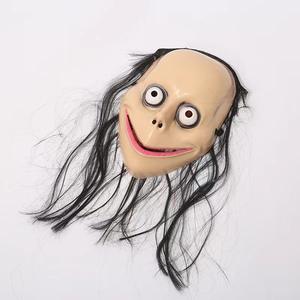 قناع الرعب هالوين مع شعر طويل قناع شبح تأثيري للرجال أقنعة الفم على شكل حرف V مضحكة للحفلات لوازم صعبة - Product Image 2