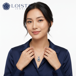 Collier pendentif solitaire en argent sterling 925 avec diamant de laboratoire taille brillant rond, certifié IGI, pour femme - Product Image 3