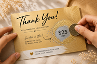 Tarjeta de Visita de Papel Elegante Personalizable con Código de Barras para Promociones, Programas de Fidelización y Tiendas Minoristas