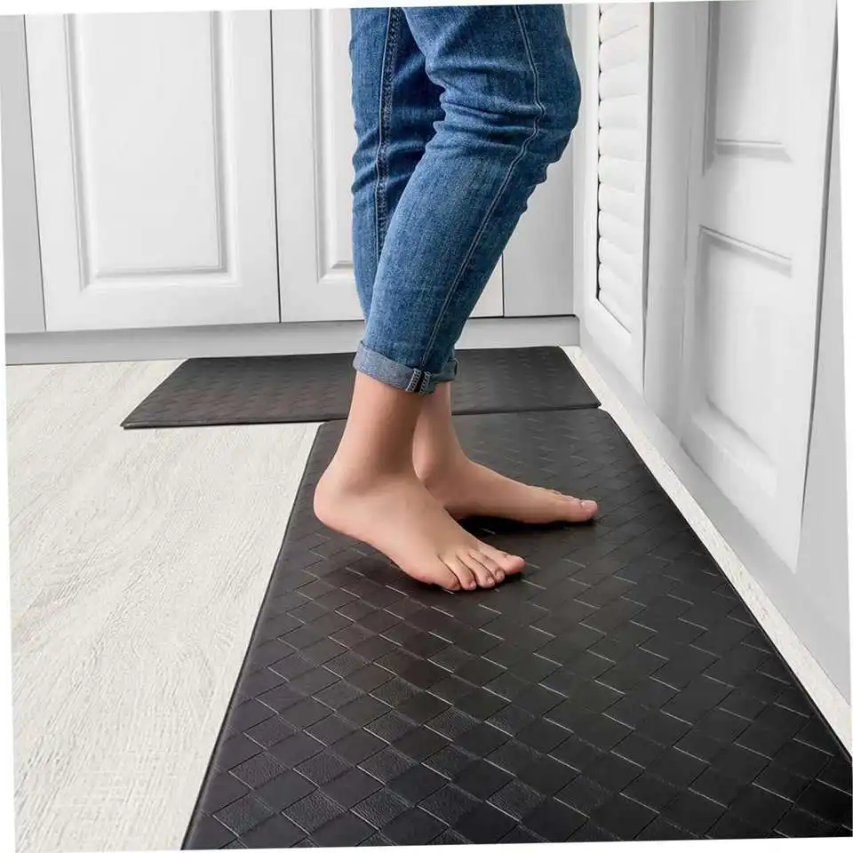 Da thảm không trượt chống mệt mỏi nhà bếp thảm sàn có thể giặt thảm màu xám