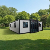 Maison conteneur extensible de 40 pieds, prête à l'emploi, entièrement meublée, type maison modulaire, 2-3 chambres